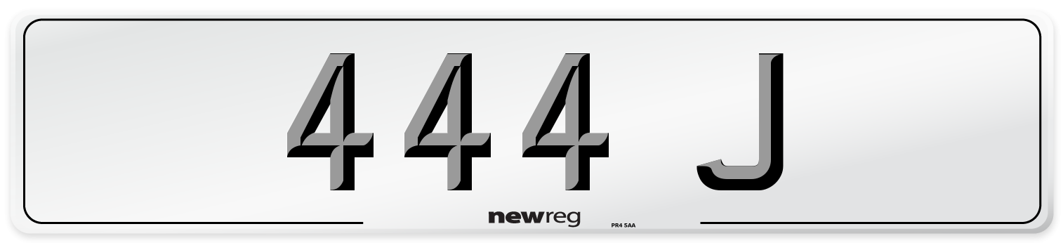 444 J Number Plate from New Reg